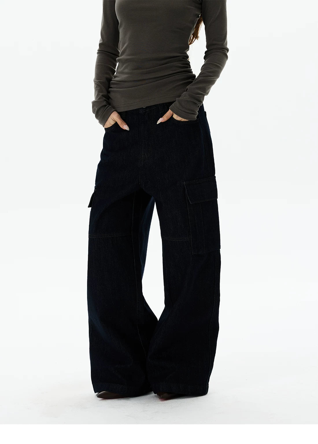 Midnight Cargo Balloon Jeans