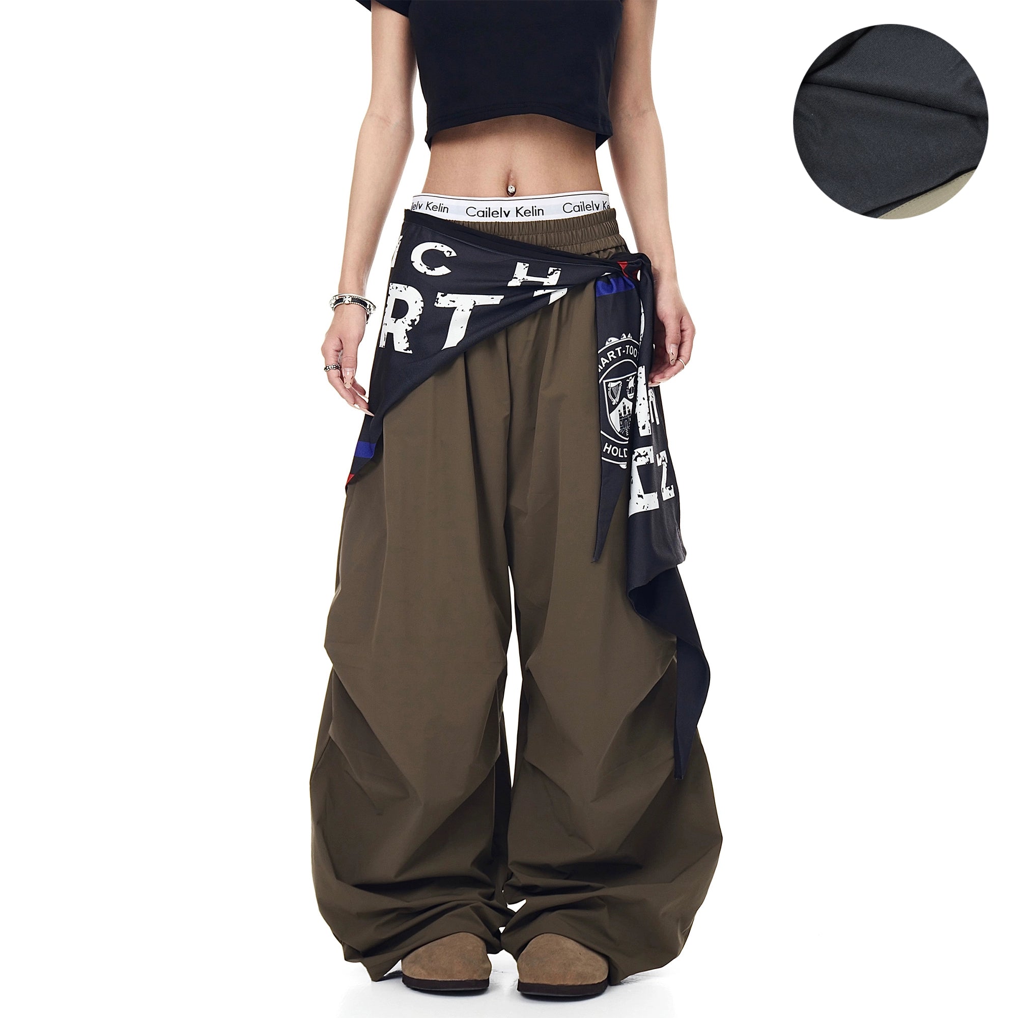 Varsity Drape Parachute Cargo Pants