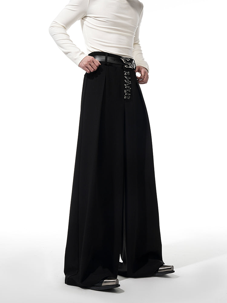 Wide-Leg Drape Pin Gothic Palazzo Pants