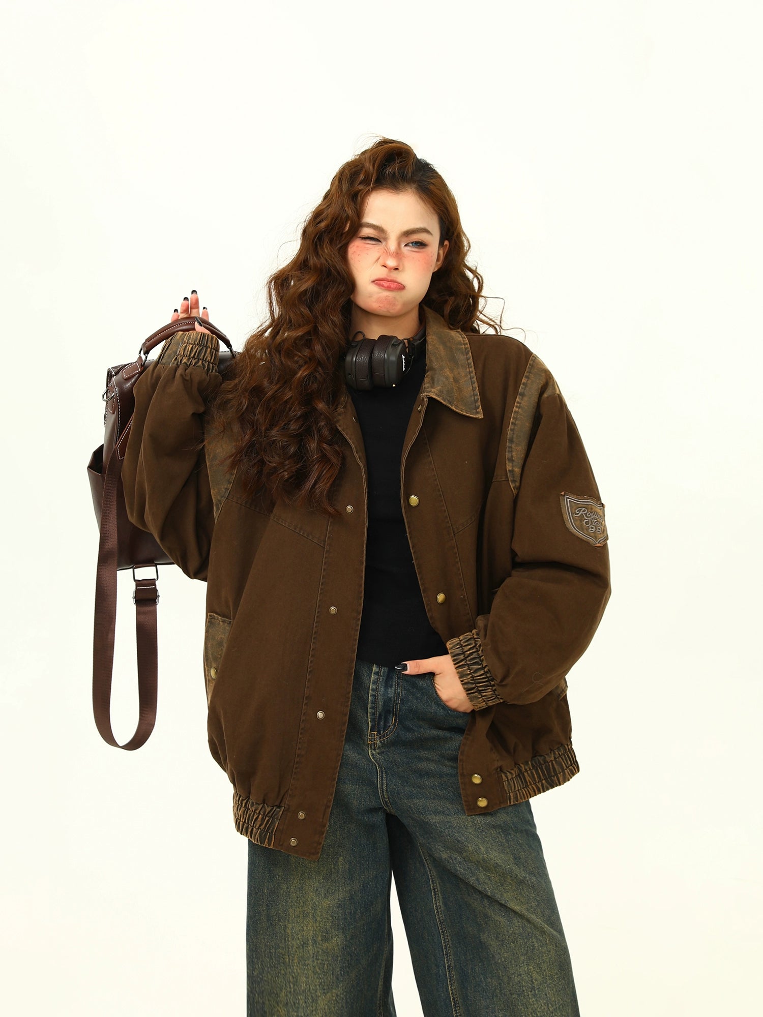 Vintage Brown Varsity Jacket by Wild Azi | Chiclara
