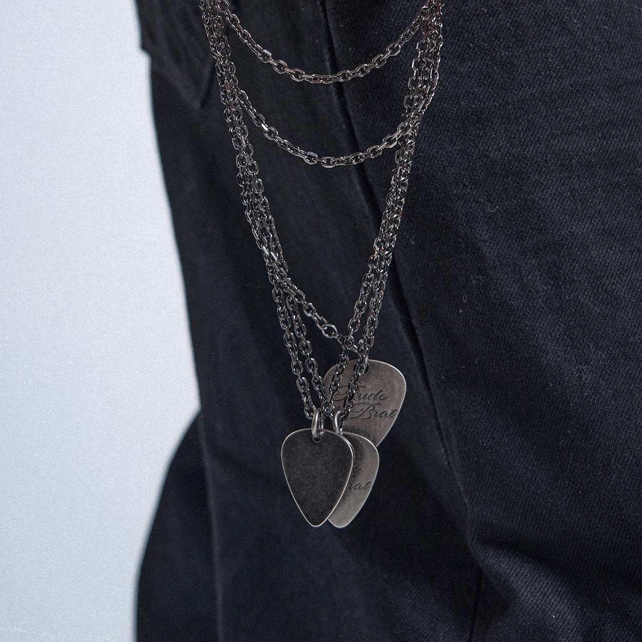 Bad Boy Silver Rock Pick Necklace