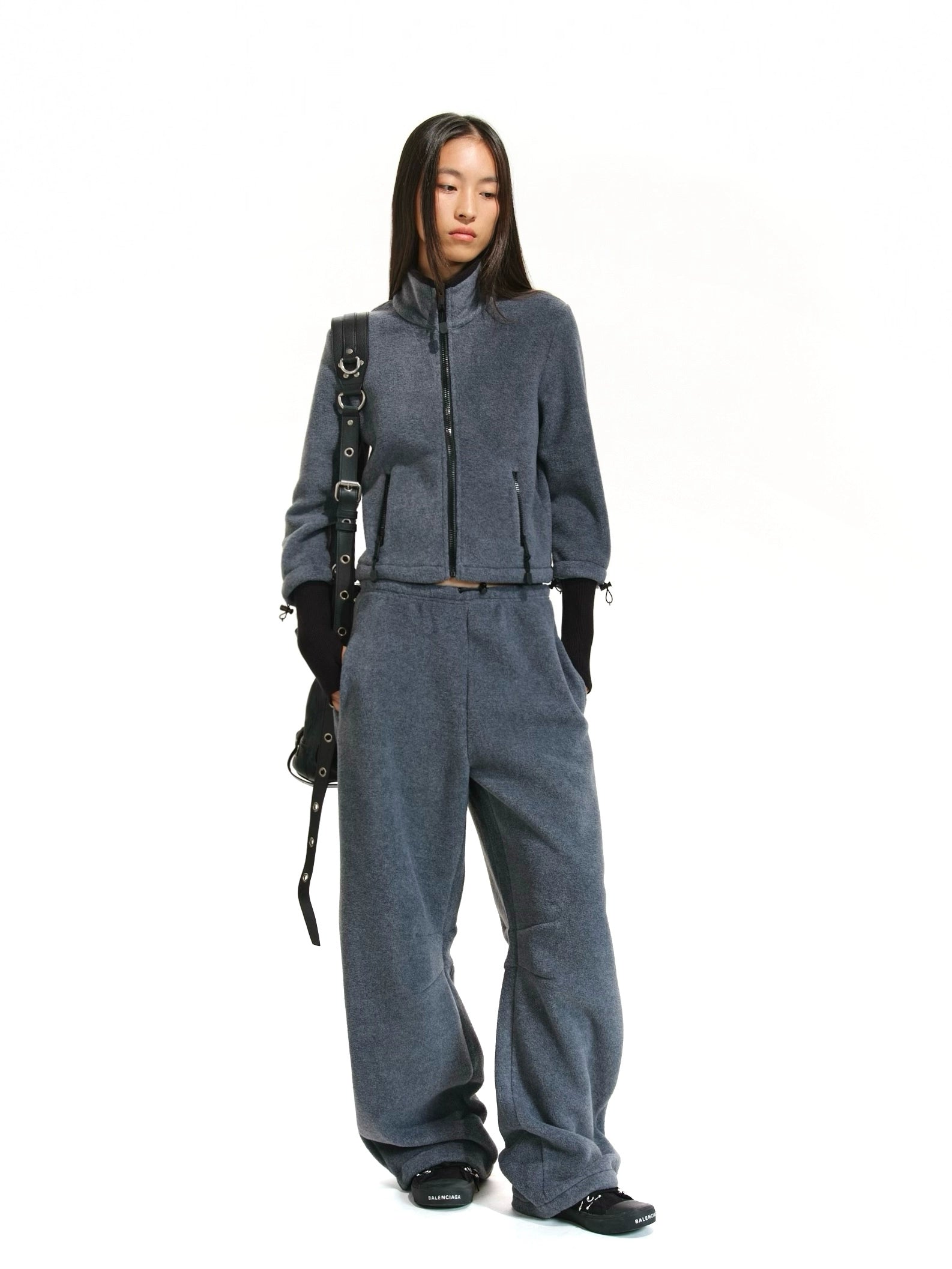 Ensemble de veste chaude et pantalon couteau courbe courte