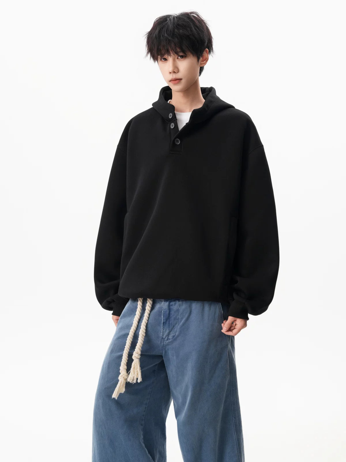 Flannel Trail Henley Hoodie