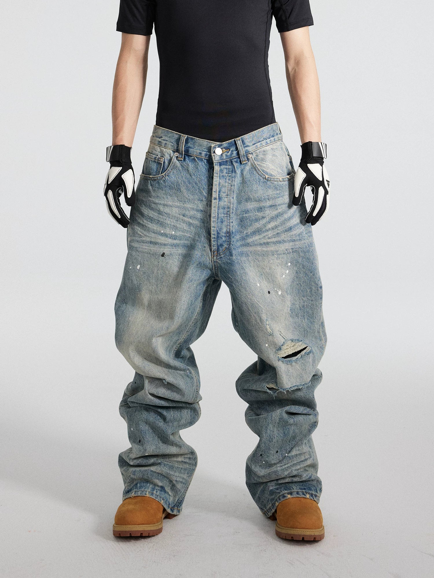 Frostbite Spatter Driftwide Jeans