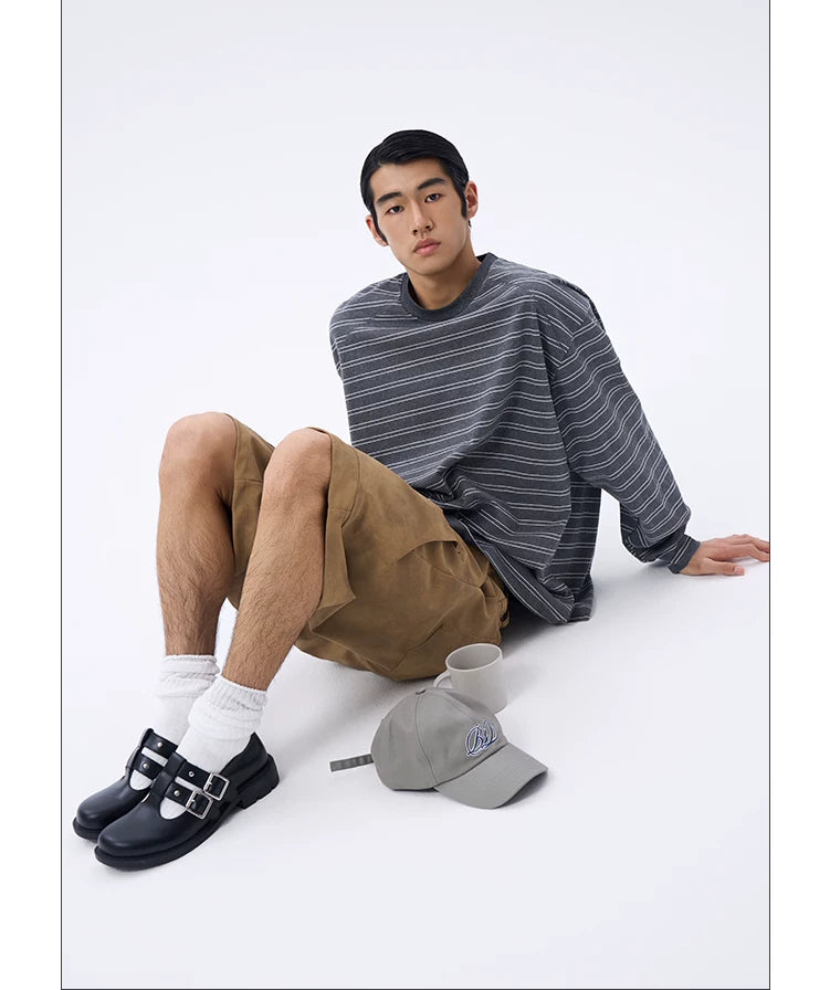 Driftline Pinstripe Oversized Long-Sleeve Tee
