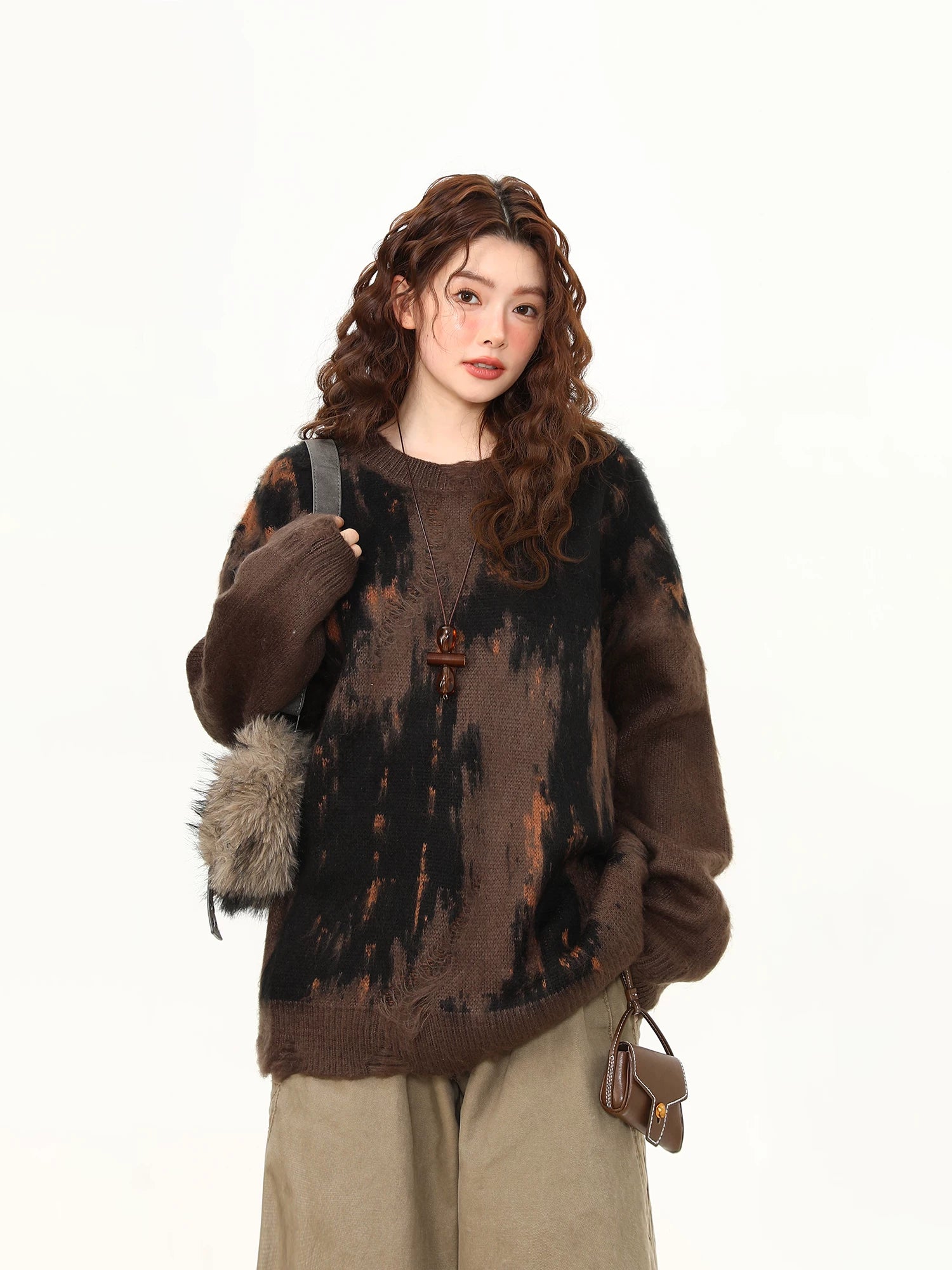 Ember Drift Brushstroke Knit Sweater