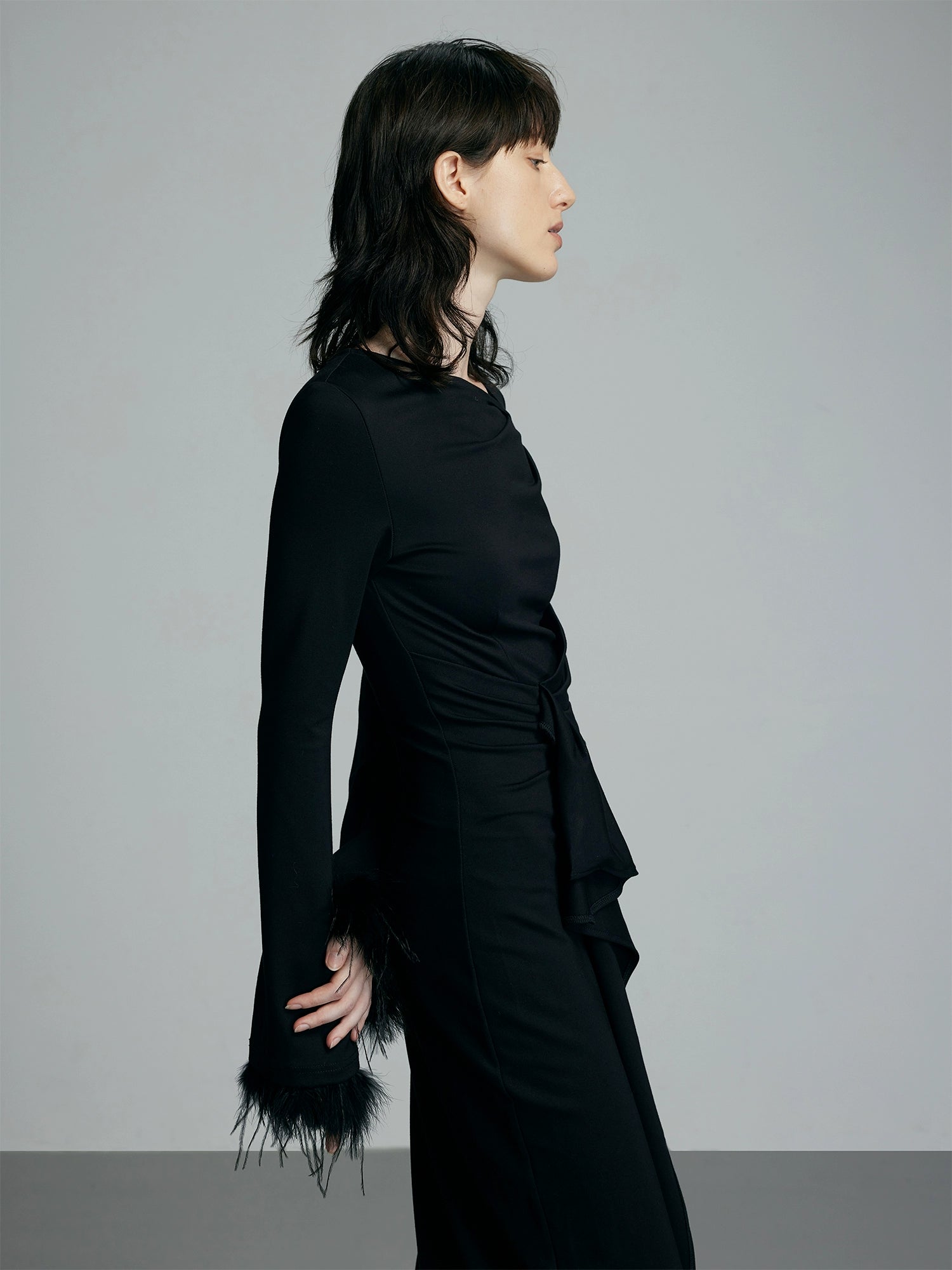 블랙 니트 드레스