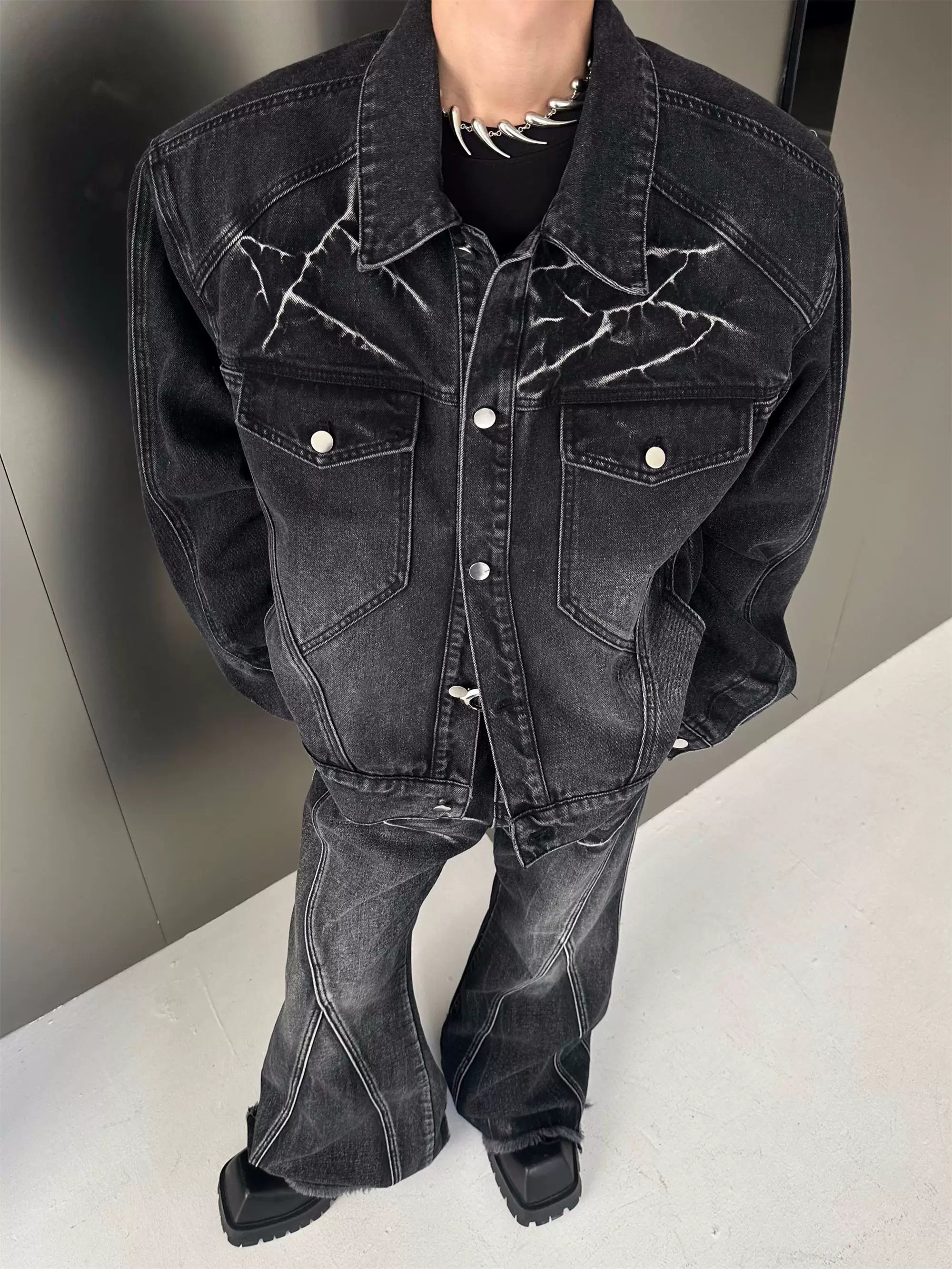 Midnight Fracture Denim Jacket