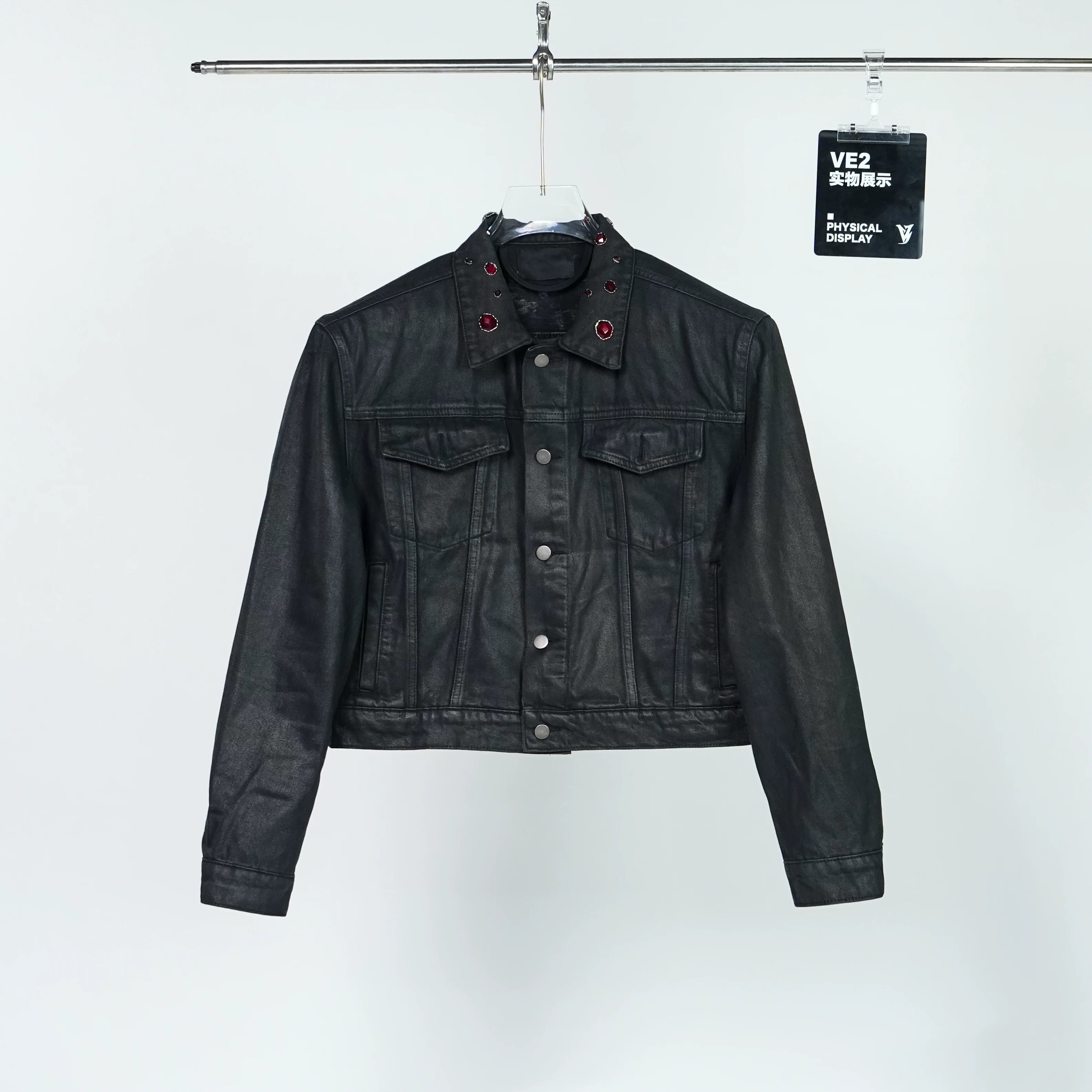 Obsidian Signal Grommet-Collar Denim Jacket