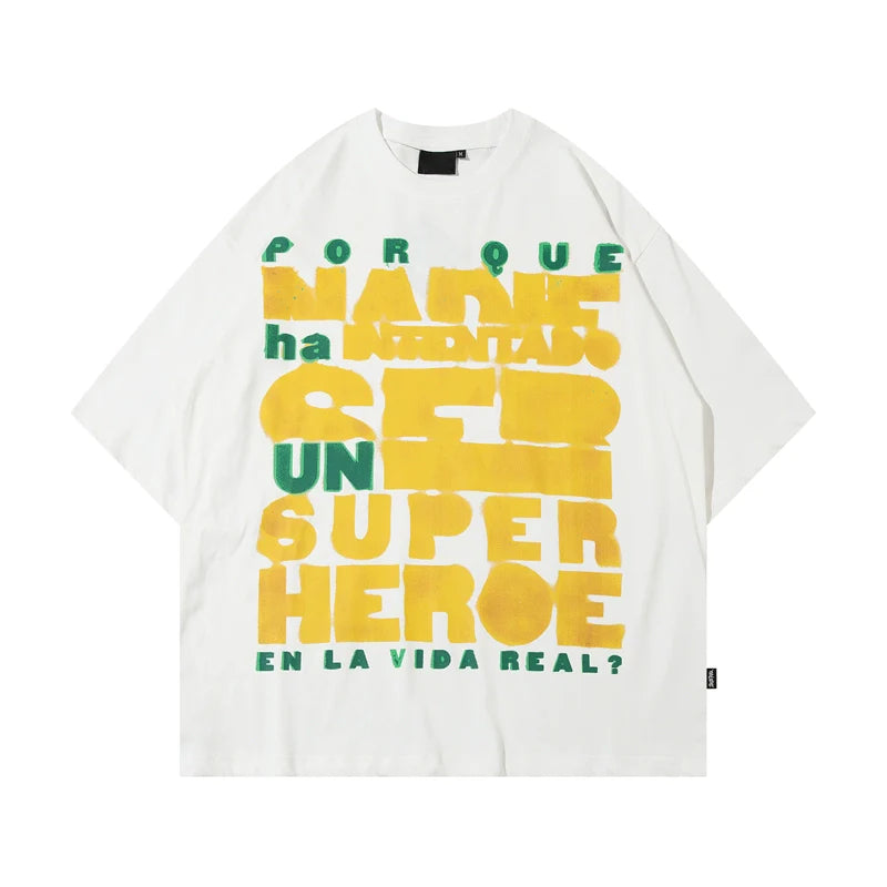 Camiseta de manga corta estética de ropa de calle moderna