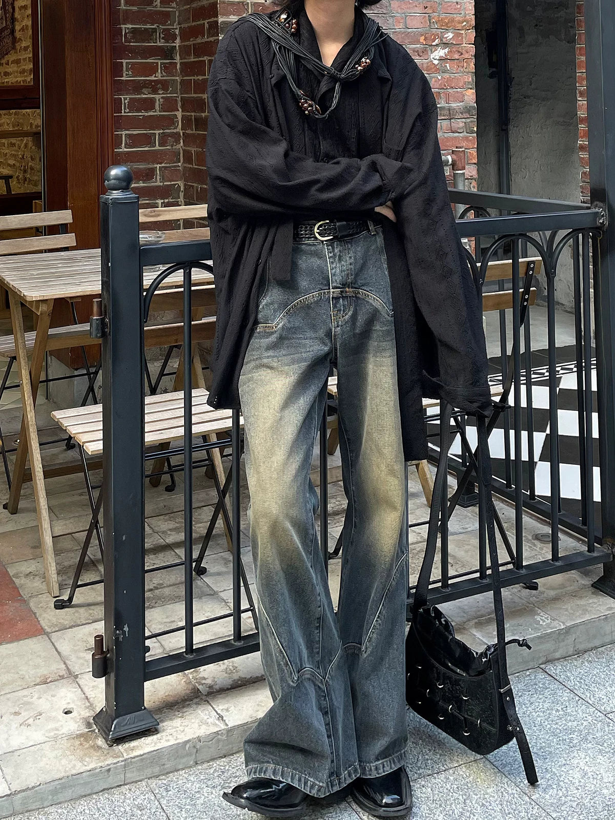 Arcfade Vintage Panel Wide-Leg Jeans