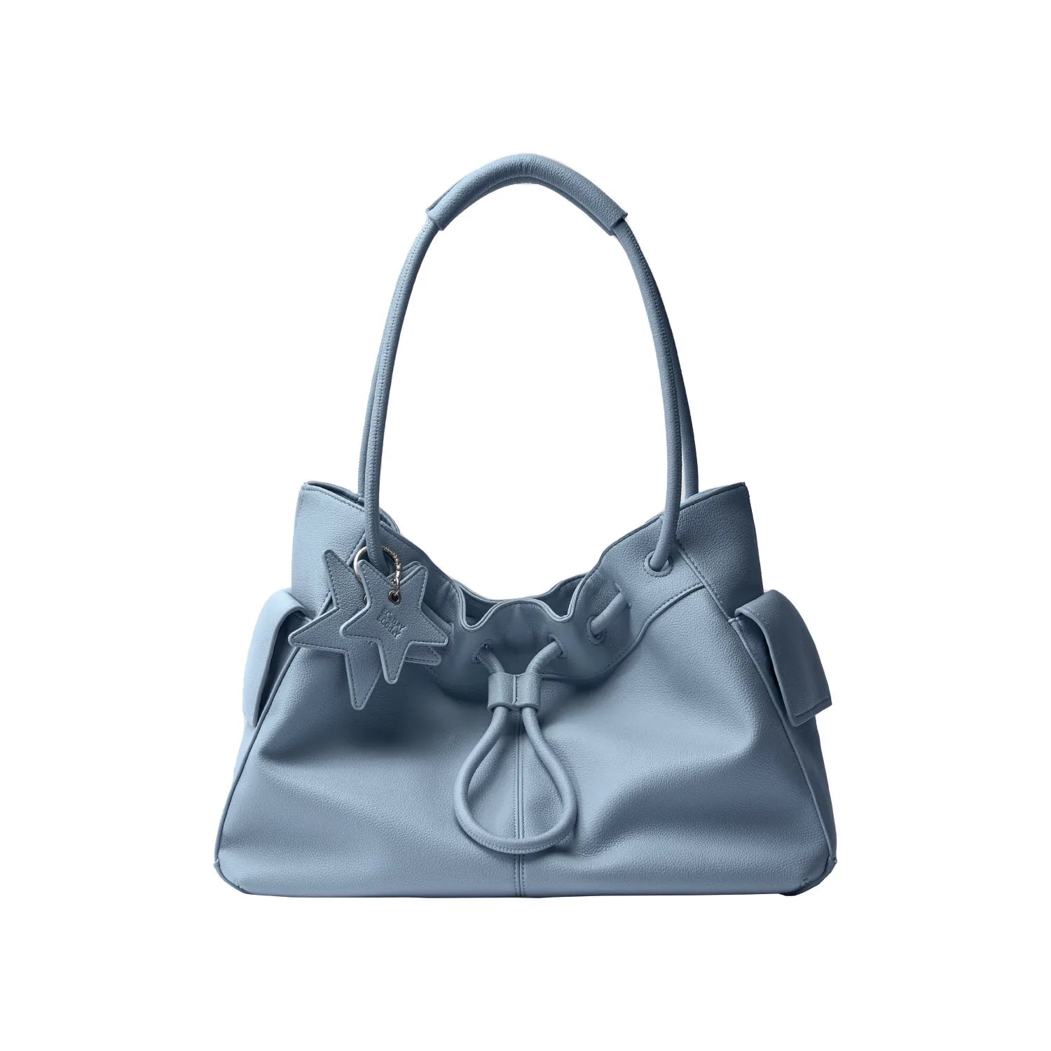 Drawstring Cloud Shoulder Bag - Haze Blue / Large