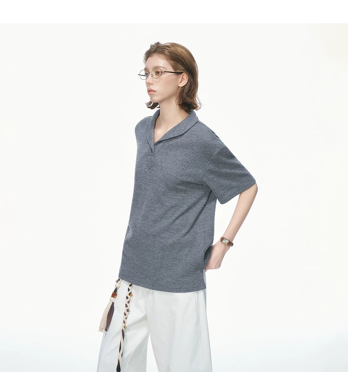 Textured Lounge Knit Polo Shirt