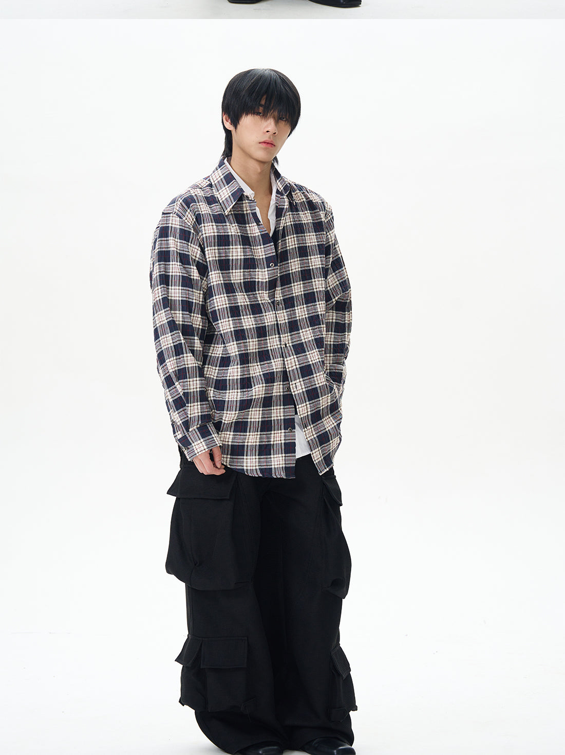 Black Wide Rave Cargo Pants