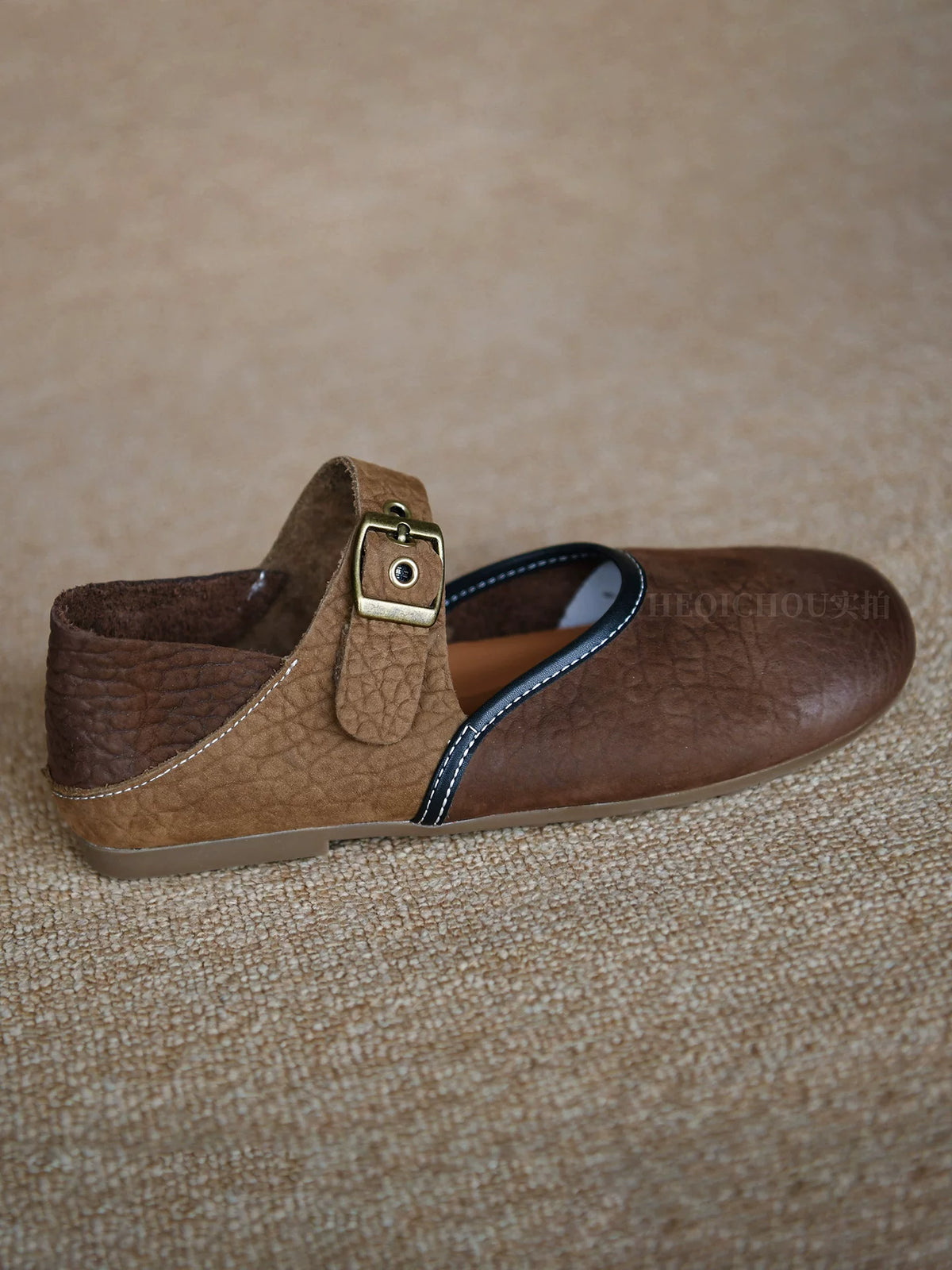 Maren Two-Tone Textured Mary Jane Flats