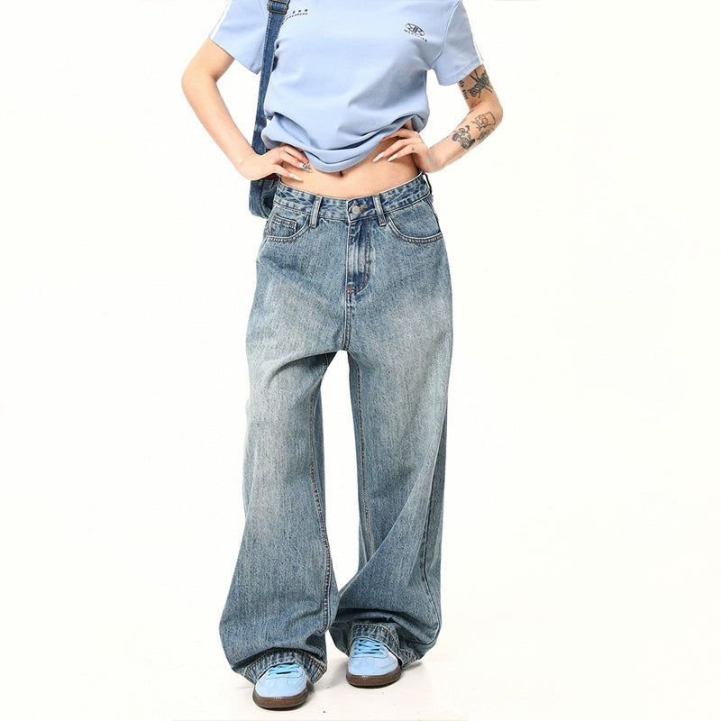Baggy Retro Washed Wide Jeans