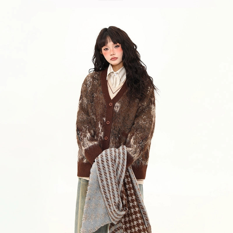 Chestnut Mocha Brushed Cardigan