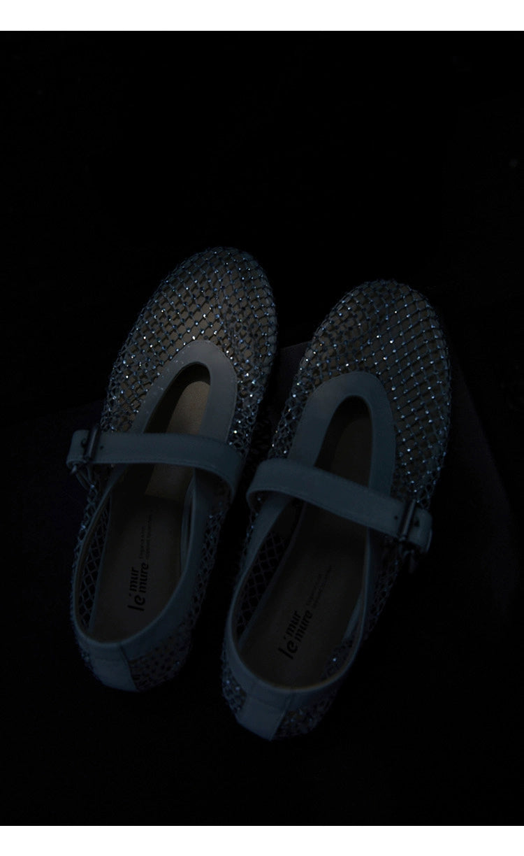 Mesh Mary Jane Ballet Flats