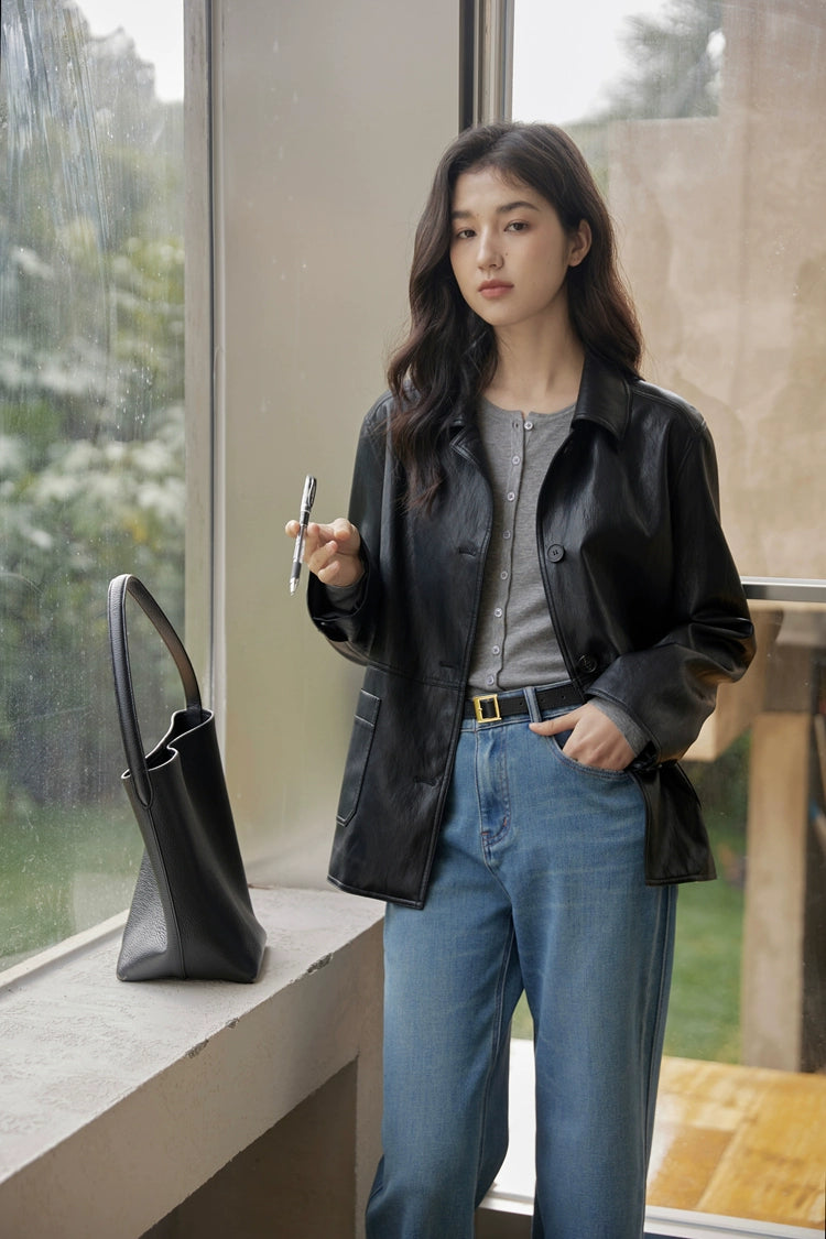 Vintage Short Leather Jacket