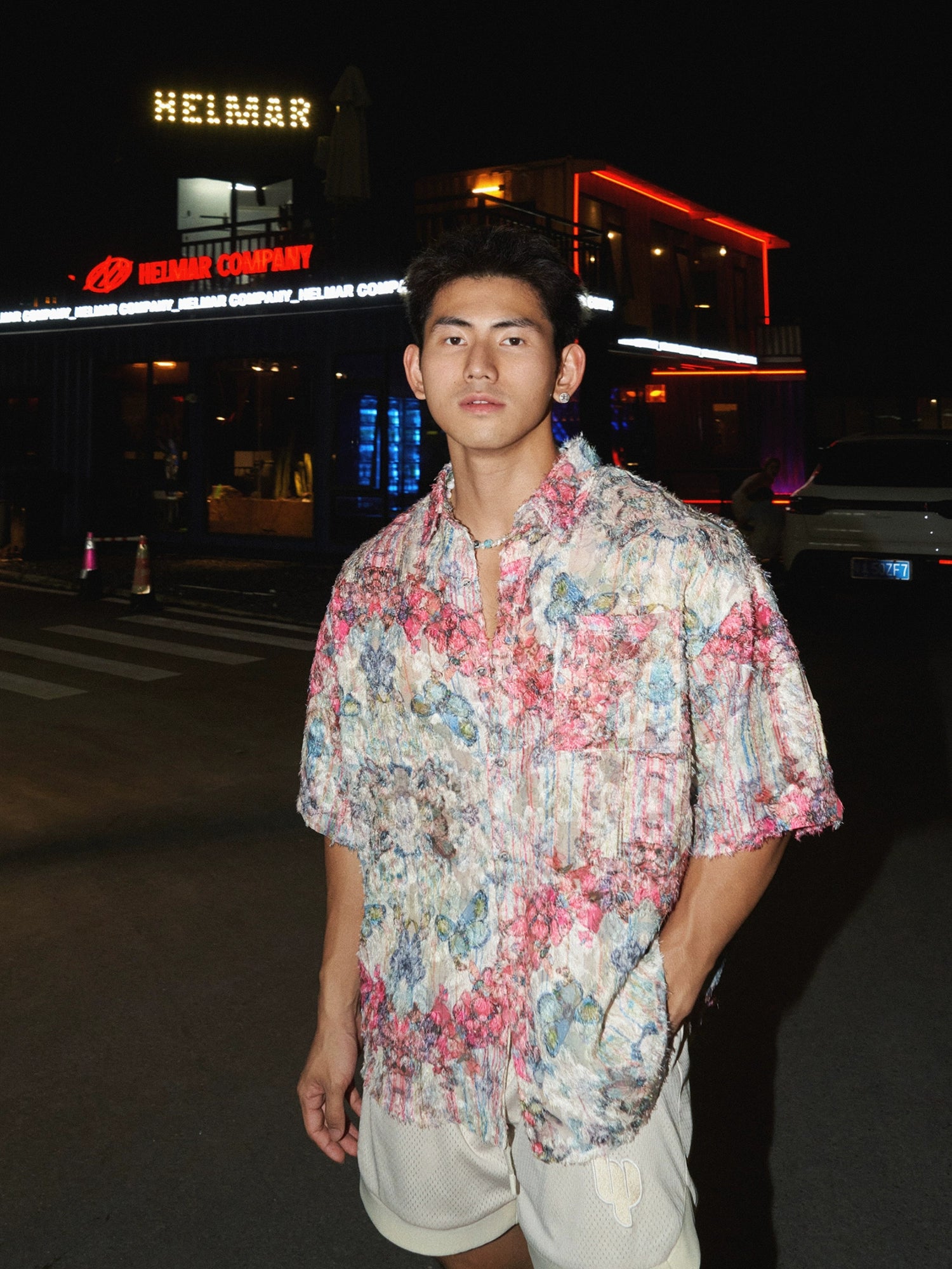 Pastel Watercolor Floral Button Shirt