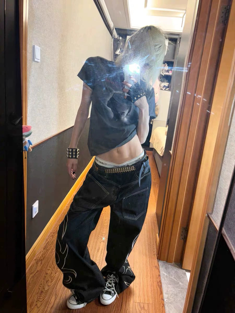 Tribal Nova Wide Leg Tattoo Jeans