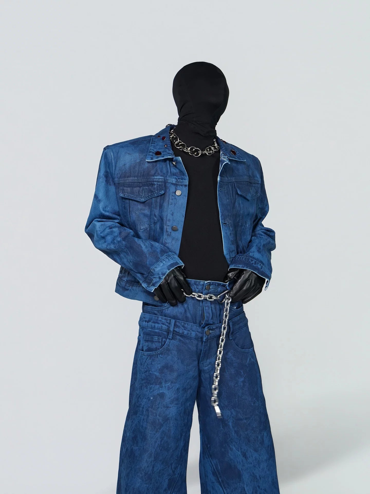 Abyss Signal Grommet-Collar Denim Jacket