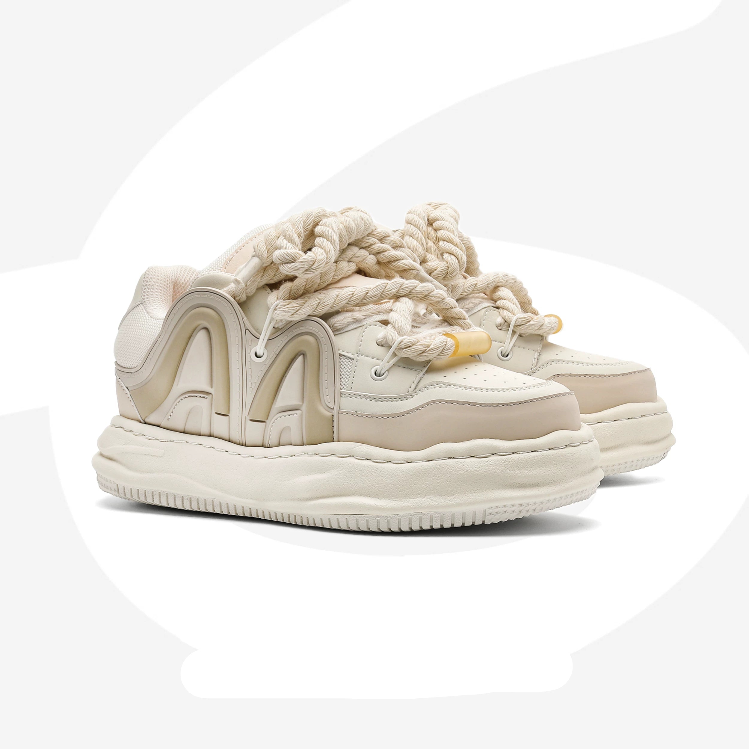 Chunky Rope Lace Thick Platform Sneakers