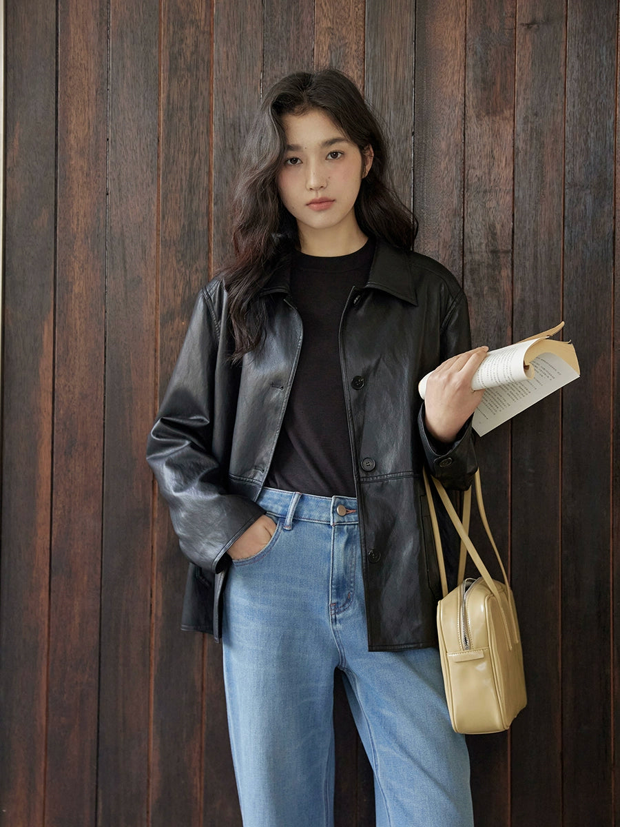 Vintage Short Leather Jacket