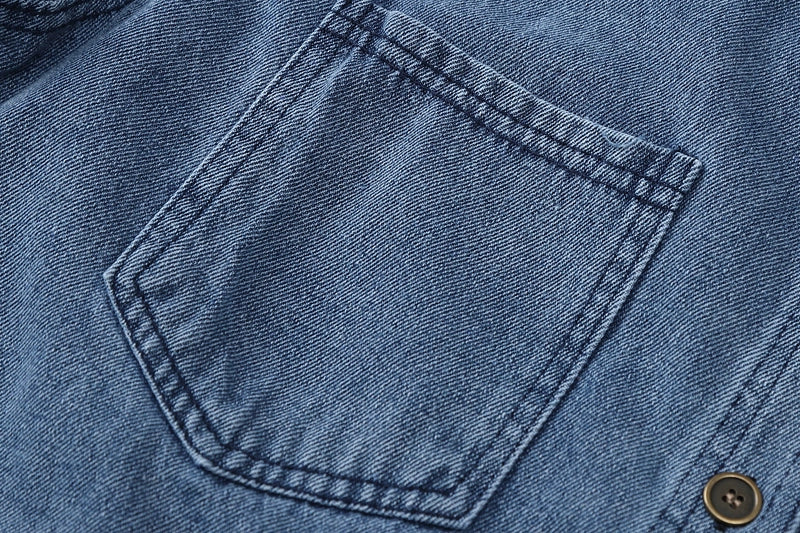 Veste de chemise en jean bleu foncé vintage