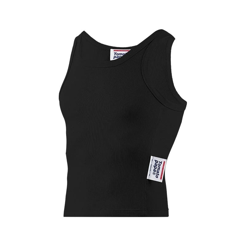 Camiseta de tanque acanalado de ajuste delgado