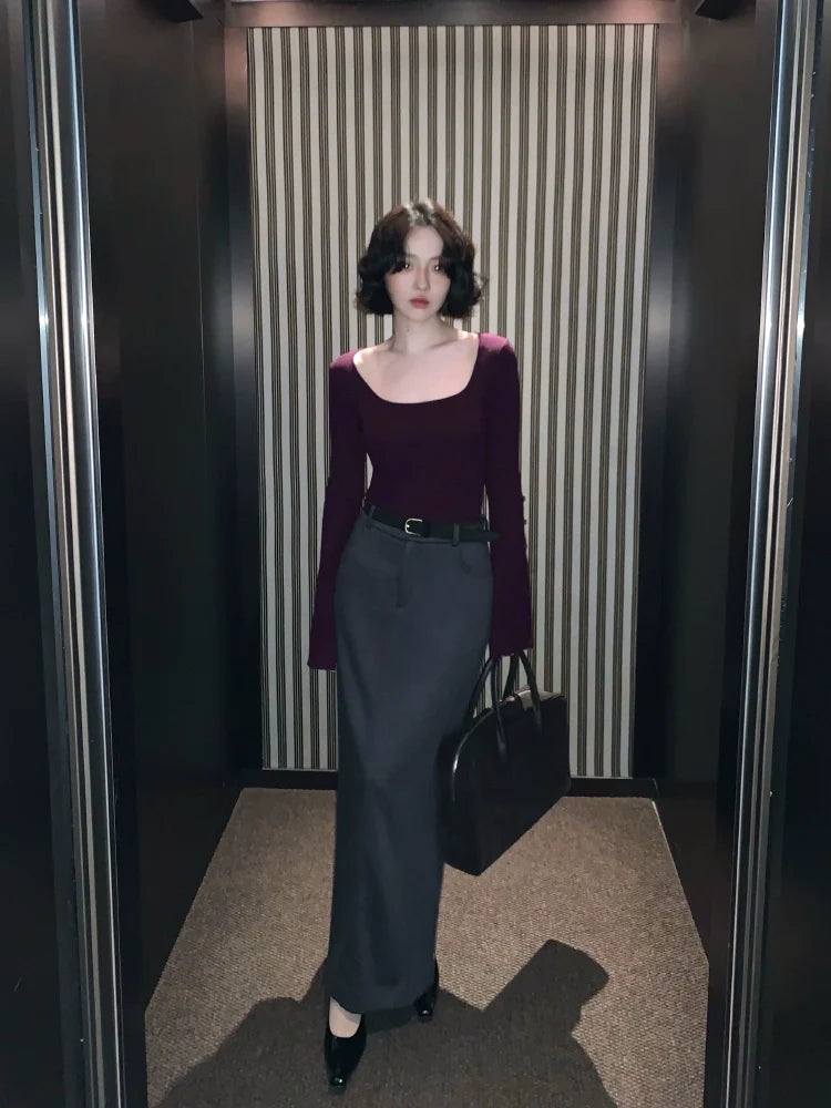 Luxury High-Waisted Maxi Skirt