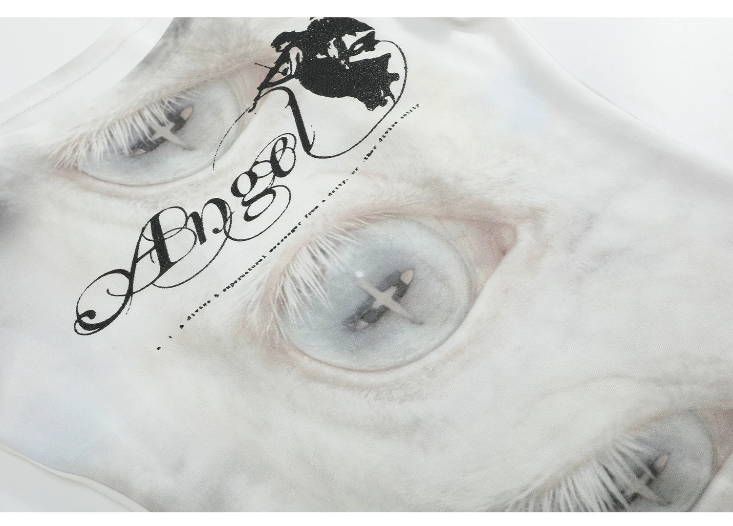 Angel Eyes Winged Shoulder Tee