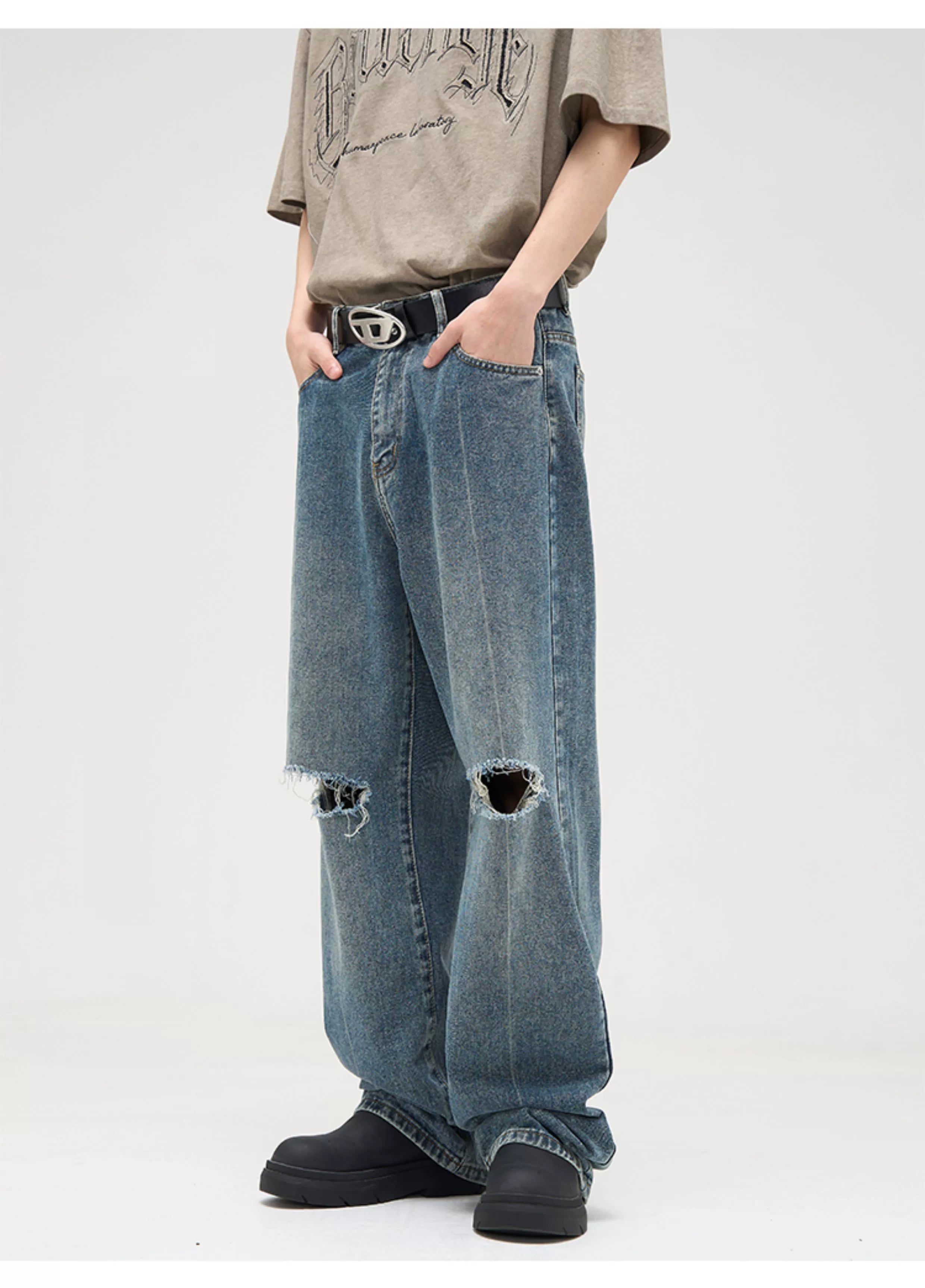 Vintage Subtle Fade Wide Leg Jeans
