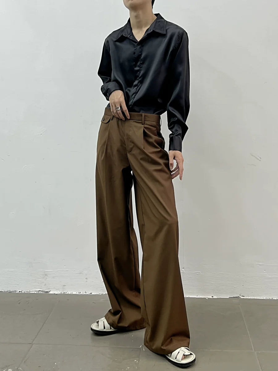 Monolith Pleat Wide Leg Trousers