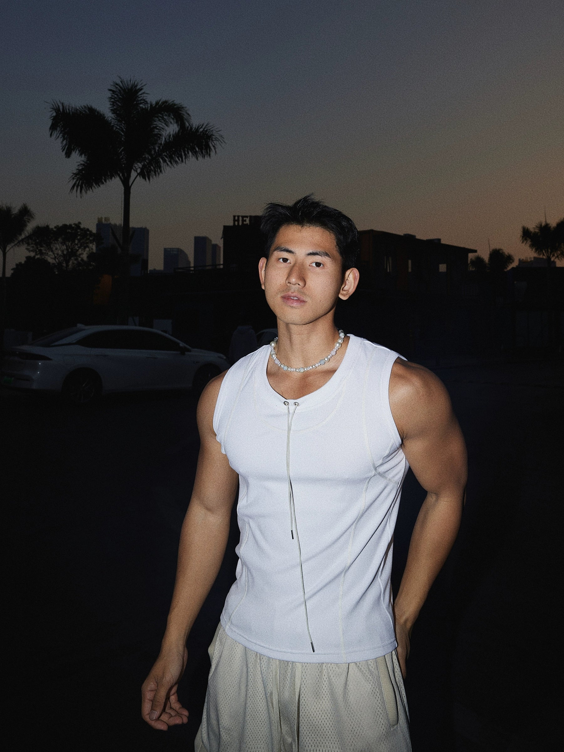 Drawstring Muscle Tank Top
