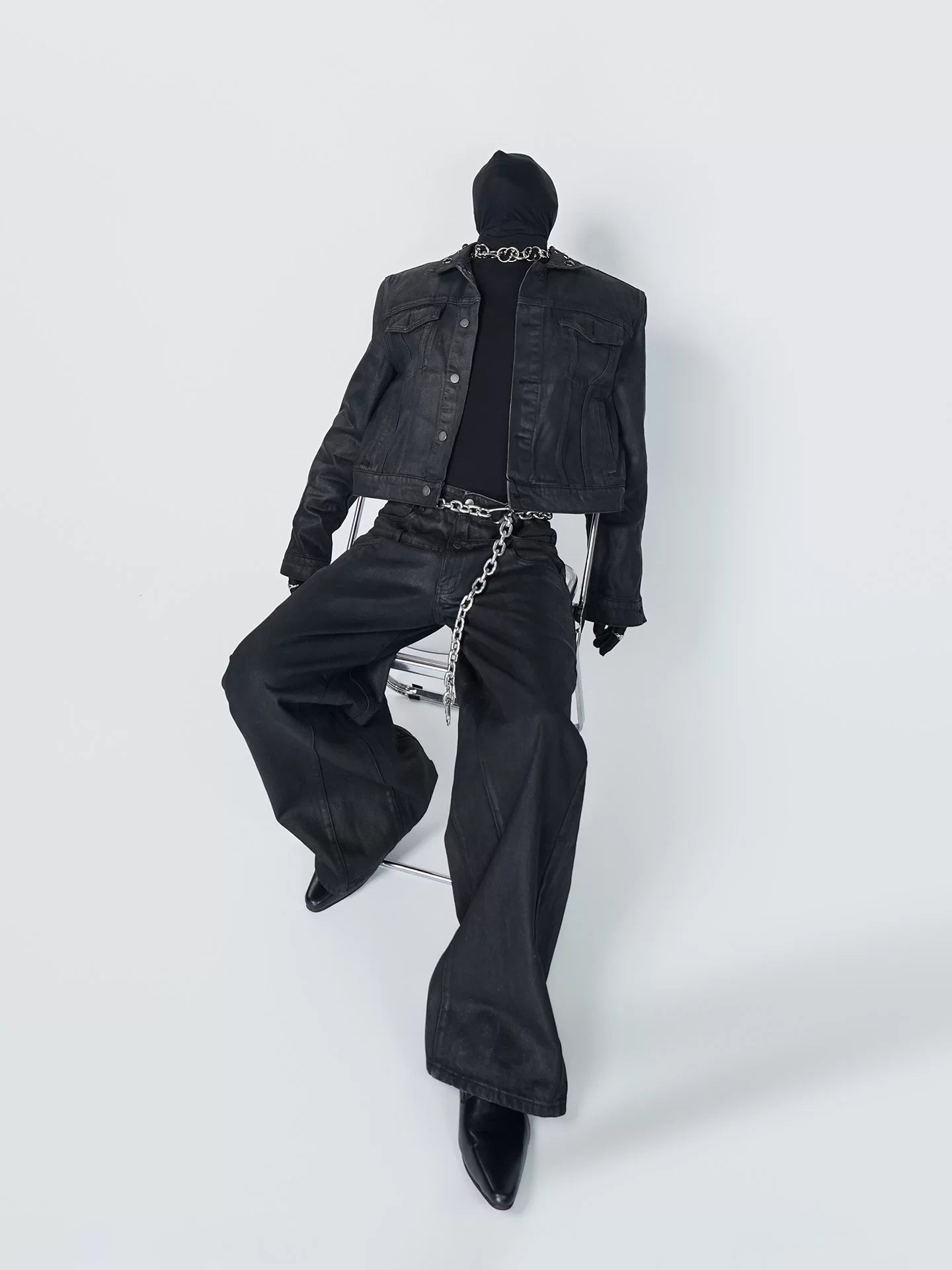 Obsidian Signal Grommet-Collar Denim Jacket