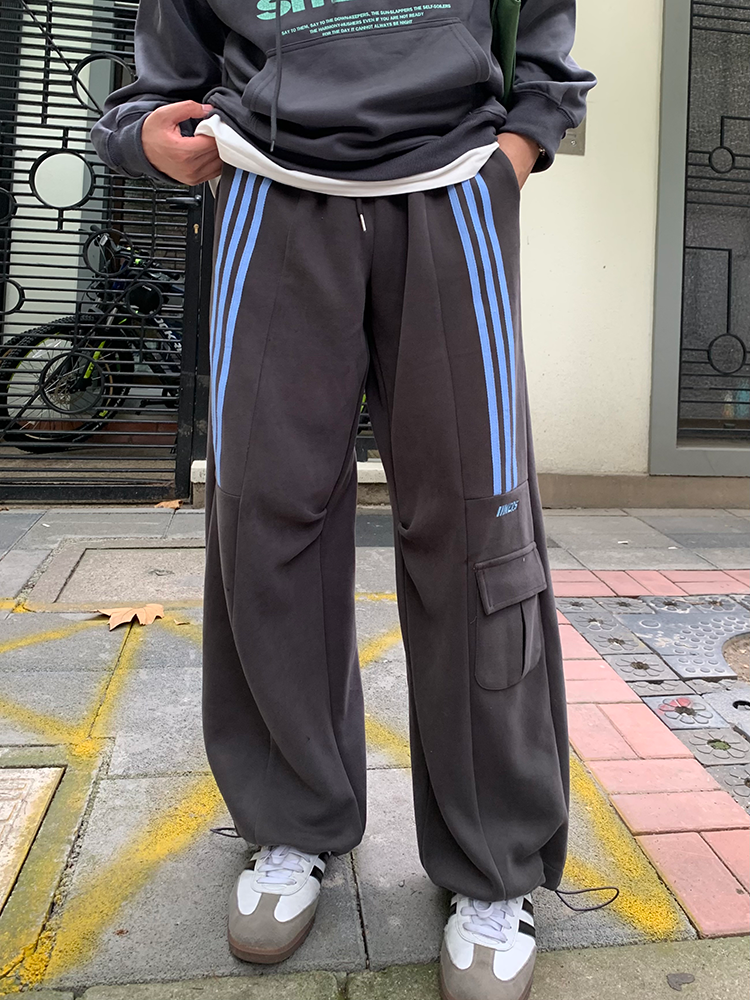 Multicolor Wide-Leg Casual Pants