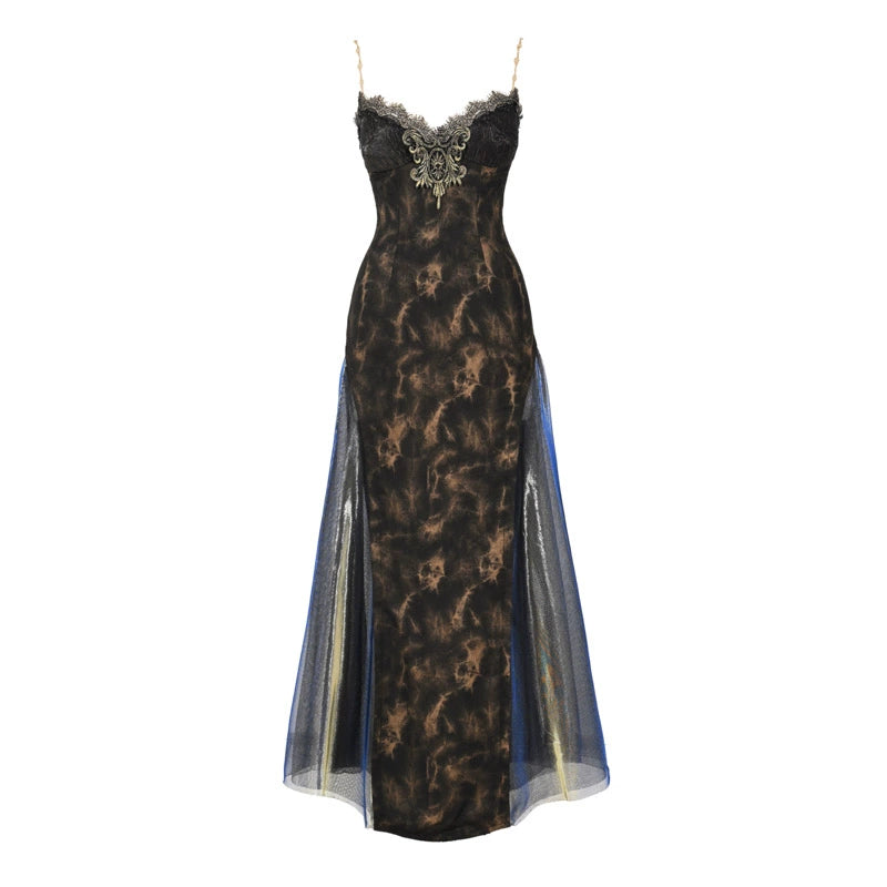 Midnight Lace Victorian Evening Gown