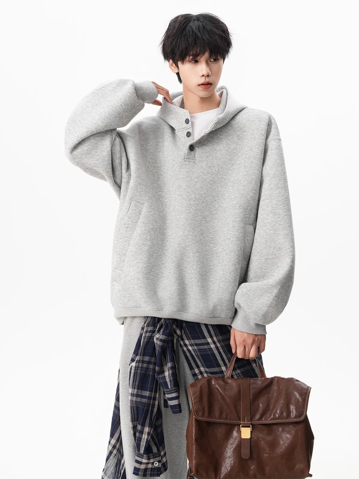 Flannel Trail Henley Hoodie