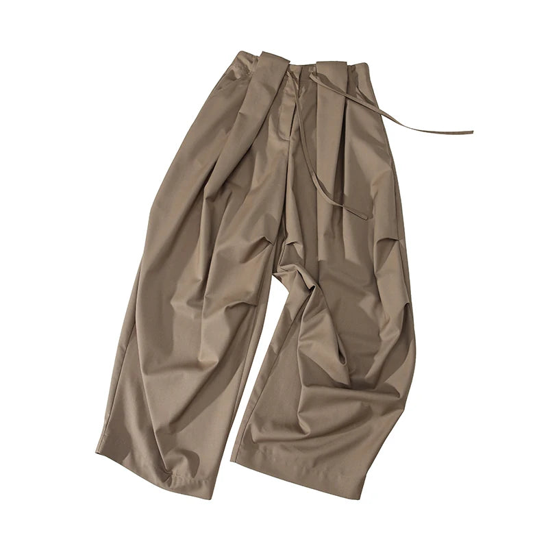 Draped Pleat Sarouel Trousers