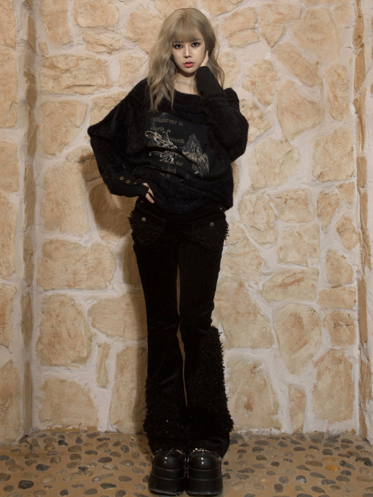 Pull surdimensionné à imprimé punk