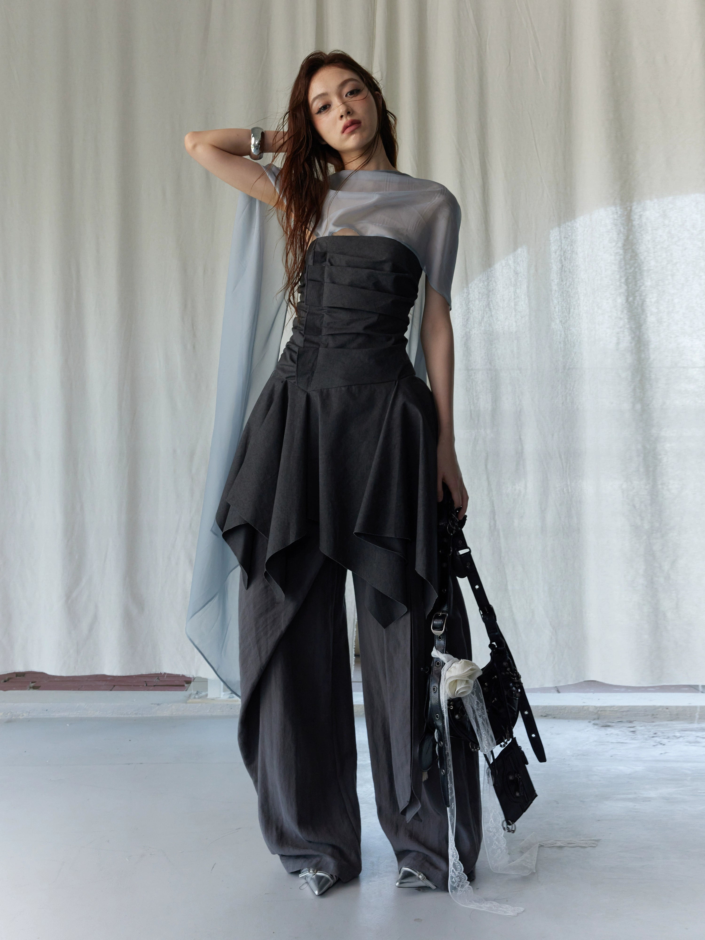 Draped Asymmetric Tops