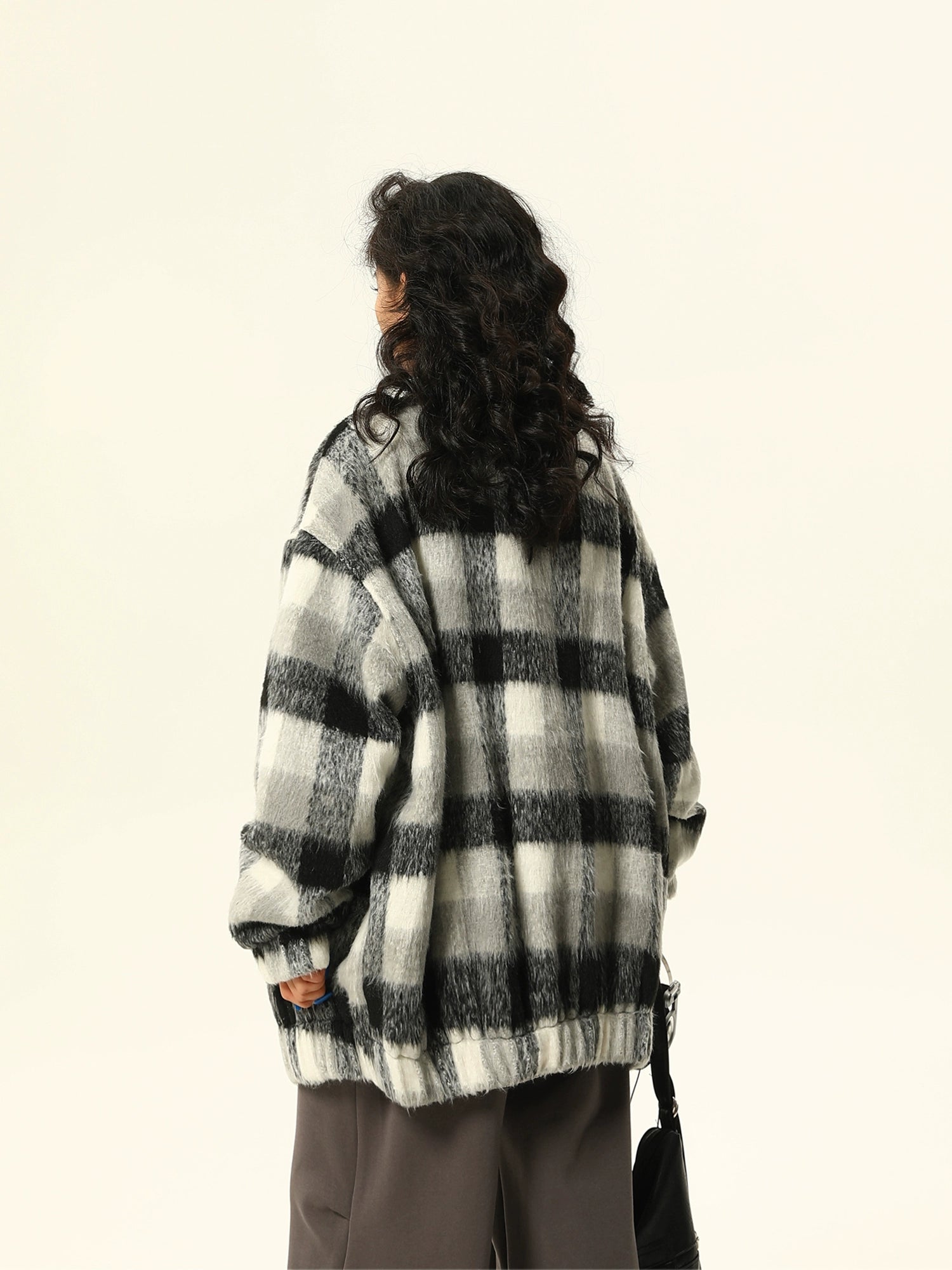 Monochrome Plaid Oversized Shacket