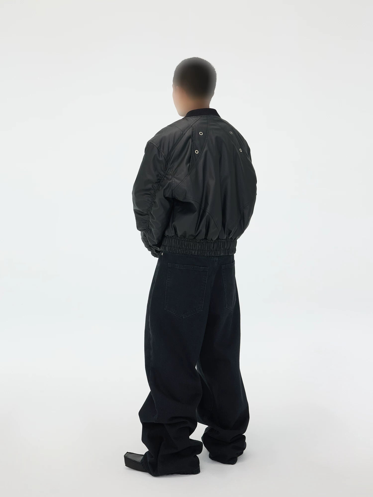 Circuit Panel Crop Bomber Jacket
