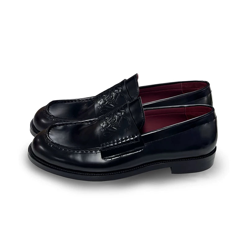 Vampire Leather Loafers - black variant side view