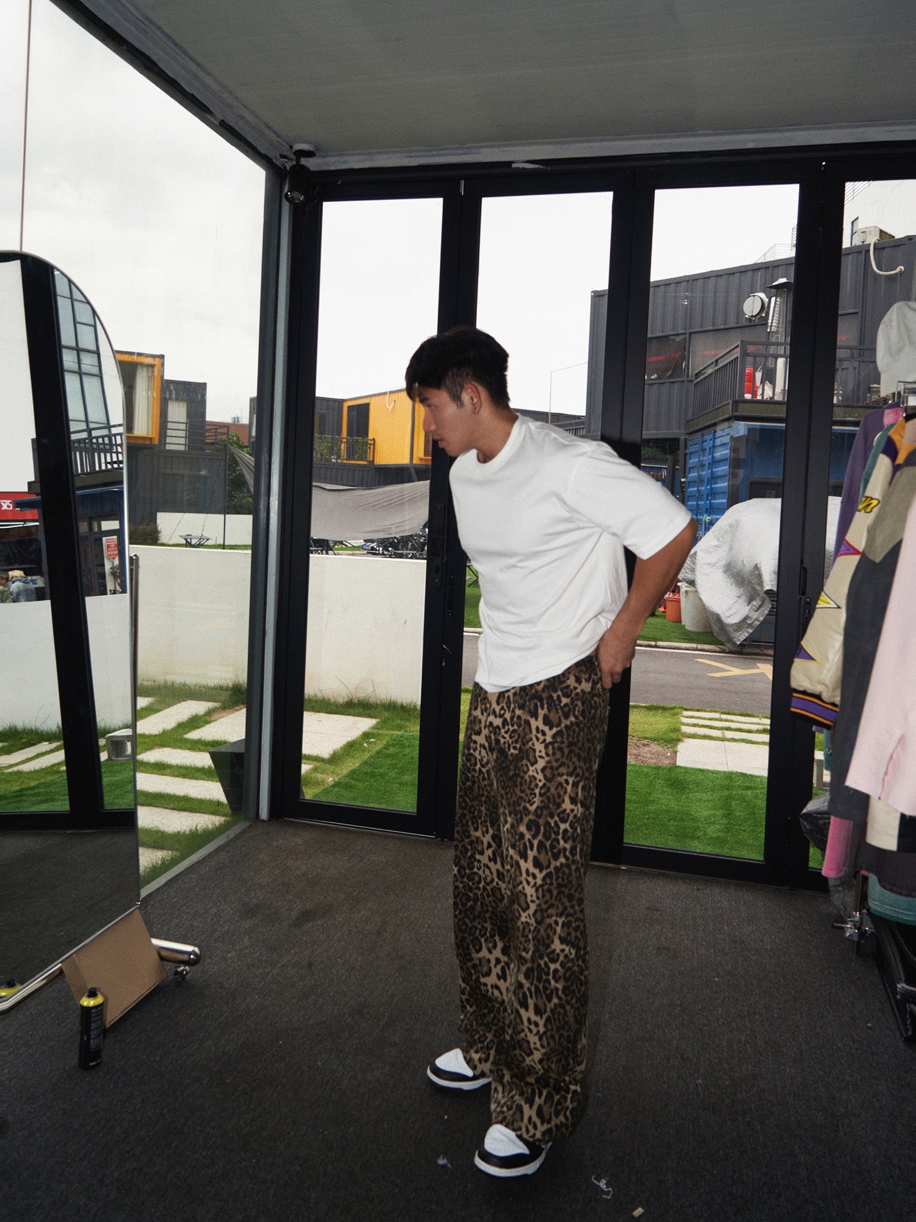 Leopard Print Wide-Leg Pants