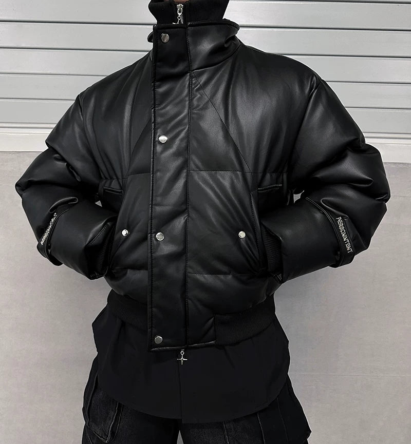 Nightcore Aegis Padded Leather Puffer Jacket