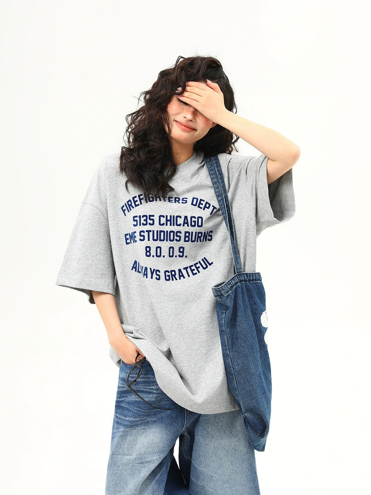 Grateful Chicago Lettering Gray Tee