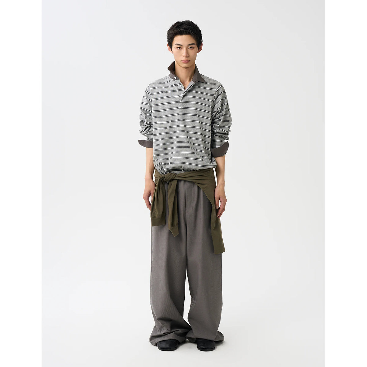 Ashbourne Striped Long-Sleeve Polo