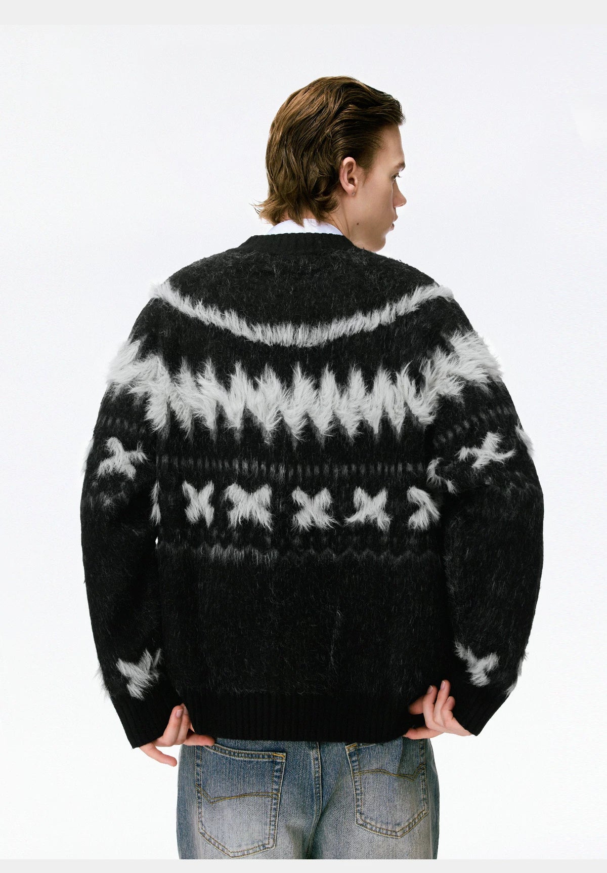 Nordic Frost Zip Knit Cardigan